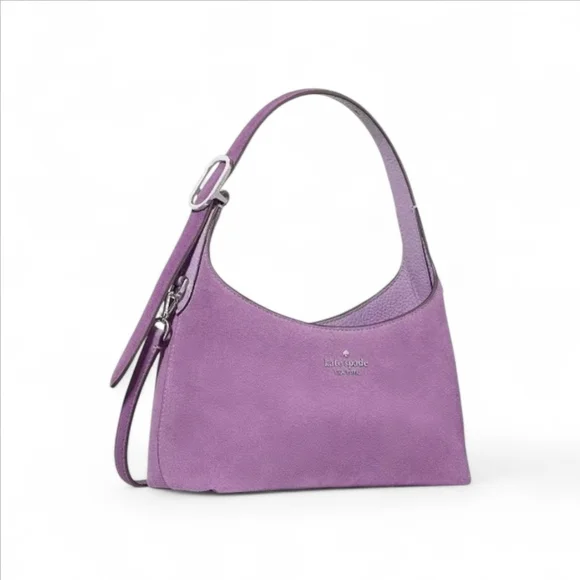 Kate Spade Suede Mini Shoulder Crossbody Bag Retail $329 in Wisteria - Picture 2 of 3